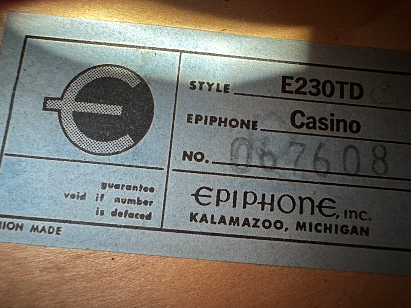 Epiphone Casino E230TD Cherry 1967