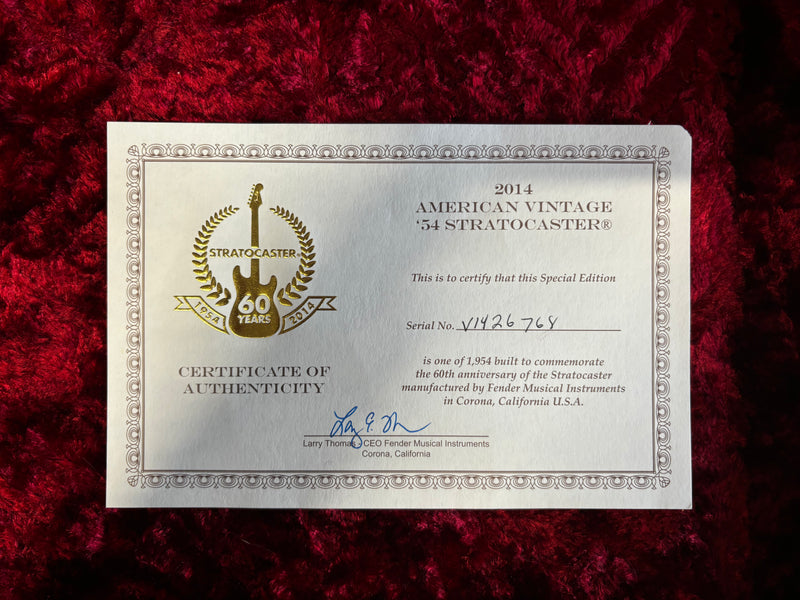 Fender 60th Anniversary American Vintage 1954 Stratocaster Sunburst 2014