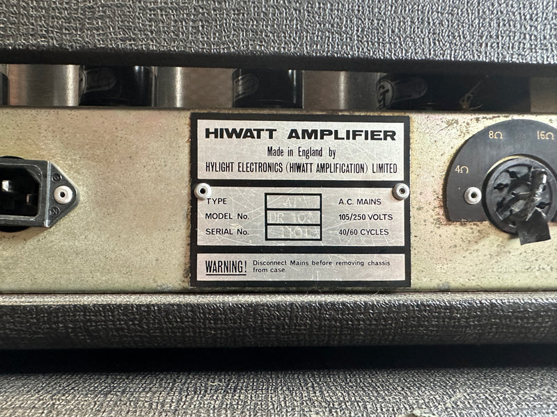 Hiwatt DR-103 Head & SE4122 4x12" Cabinet 1970