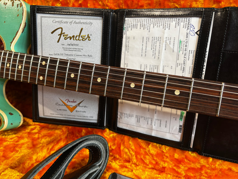 Fender Custom '60 HS Telecaster Custom Heavy Relic Aged Seafoam Green Over Sunburst 2020