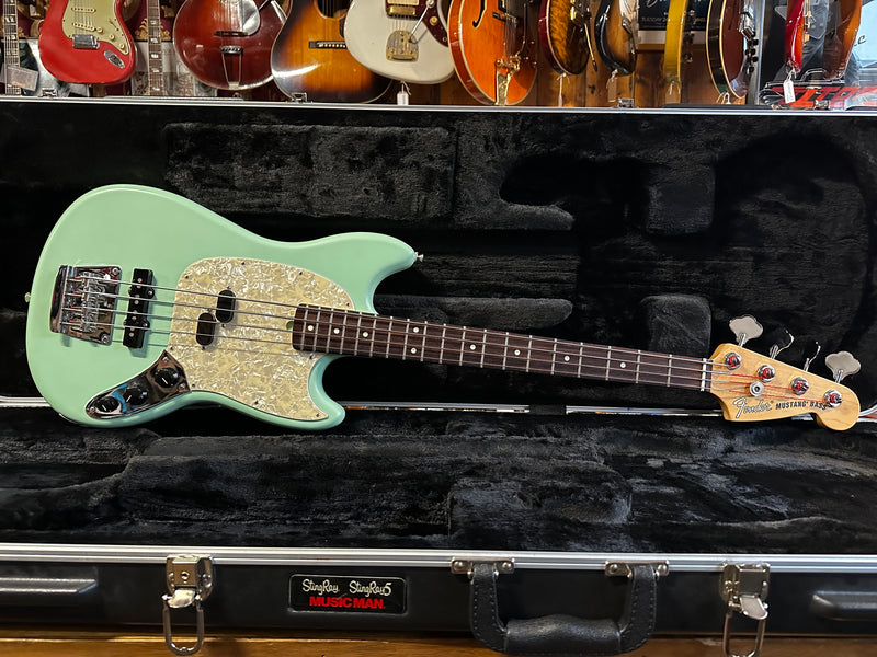 Fender American Performer Mustang Bass Satin Surf Green 2018