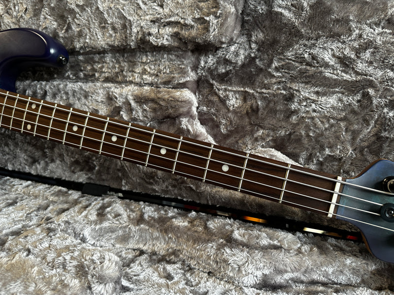 Sterling by Music Man Stingray Ray34 Poplar Burl Neptune Blue Satin