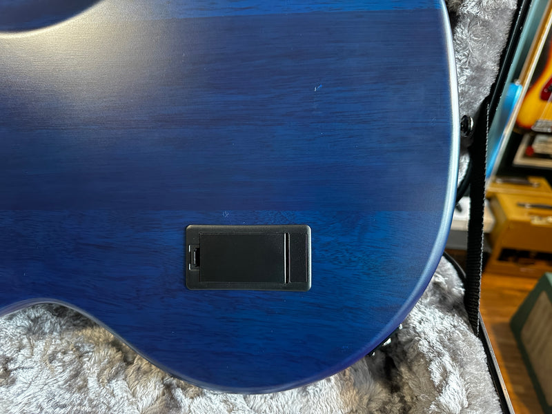 Sterling by Music Man Stingray Ray34 Poplar Burl Neptune Blue Satin