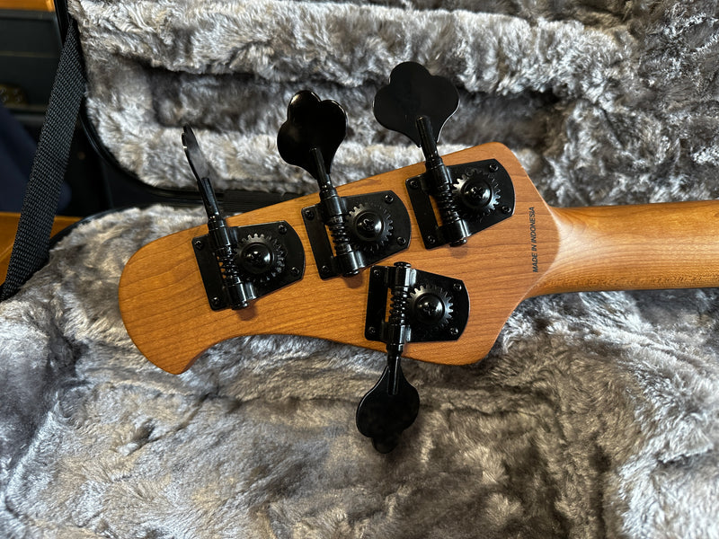 Sterling by Music Man Stingray Ray34 Poplar Burl Neptune Blue Satin
