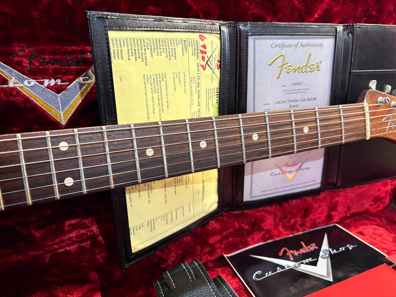 Fender Custom Shop '50s Thinline Telecaster Relic Rosewood Neck Limited Edition Sunburst 2016