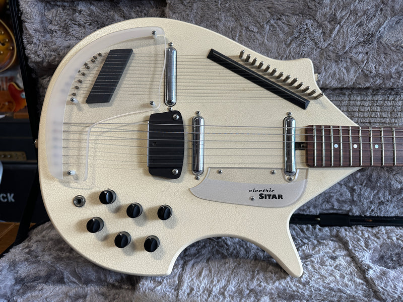 Jerry Jones Master Electric Sitar White Gator Crackle 2003