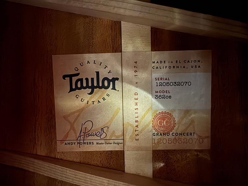 Taylor 362ce 12-String Shaded Edgeburst 2022