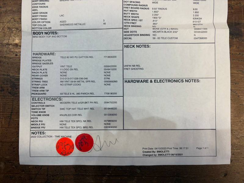 Fender Custom Shop '59 Telecaster Custom Relic Maple Aged Sherwood Green Metallic 2024