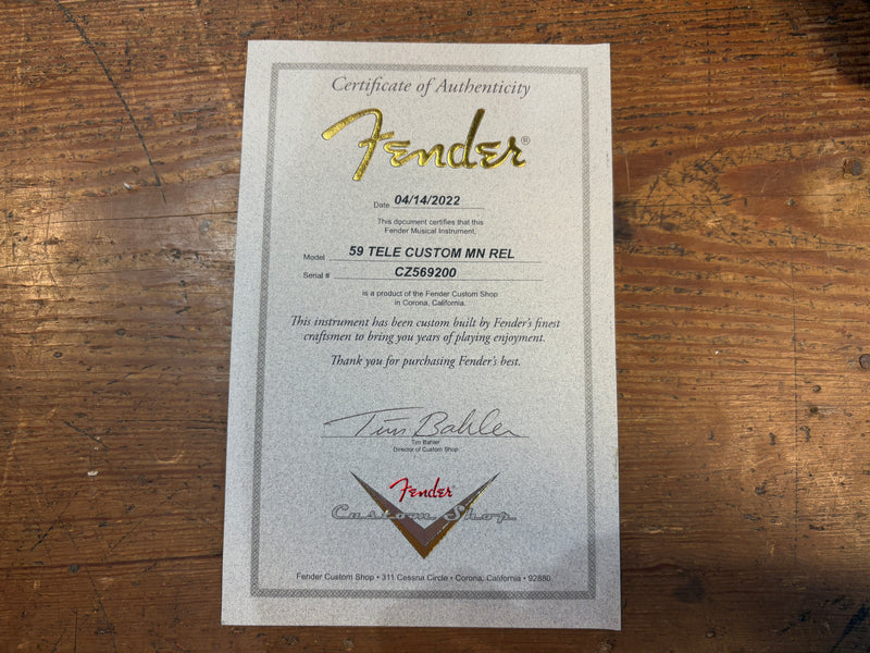 Fender Custom Shop '59 Telecaster Custom Relic Maple Aged Sherwood Green Metallic 2024