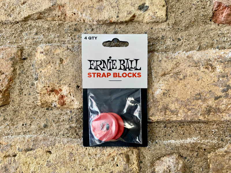 Ernie Ball Strap Blocks 4-Pack Red & Black