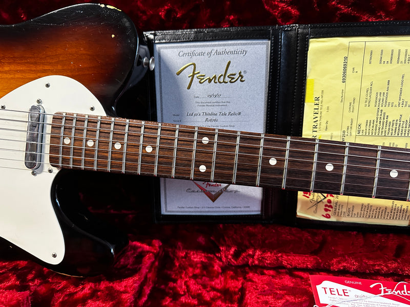 Fender Custom Shop '50s Thinline Telecaster Relic Rosewood Neck Limited Edition Sunburst 2016