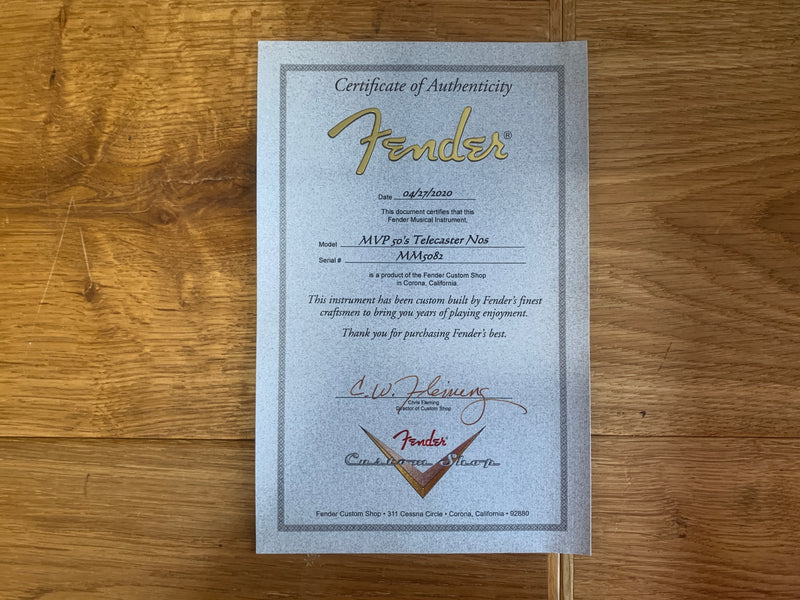 Fender Custom Shop MVP '50's Telecaster NOS 2020