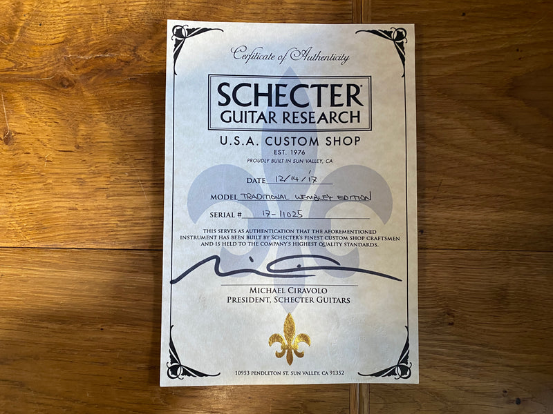Schecter Custom Shop Traditional Wembley Edition Vintage White 2017