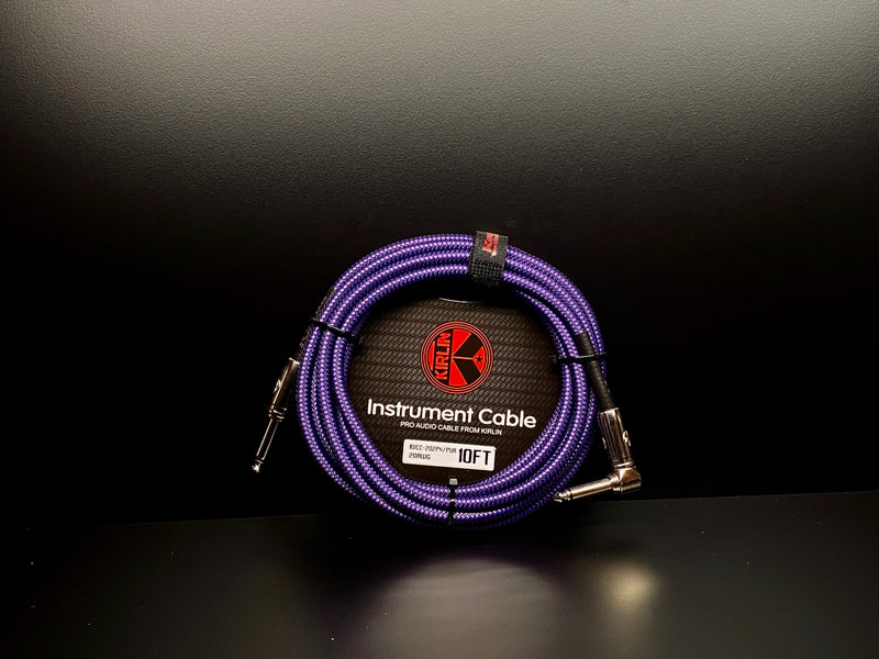 Kirlin 10ft Fabric Cable Purple Angled Jack