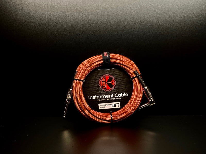 Kirlin 10ft Fabric Cable Orange Angled Jack