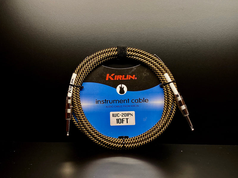 Kirlin 10ft Fabric Cable Gold Straight Jack