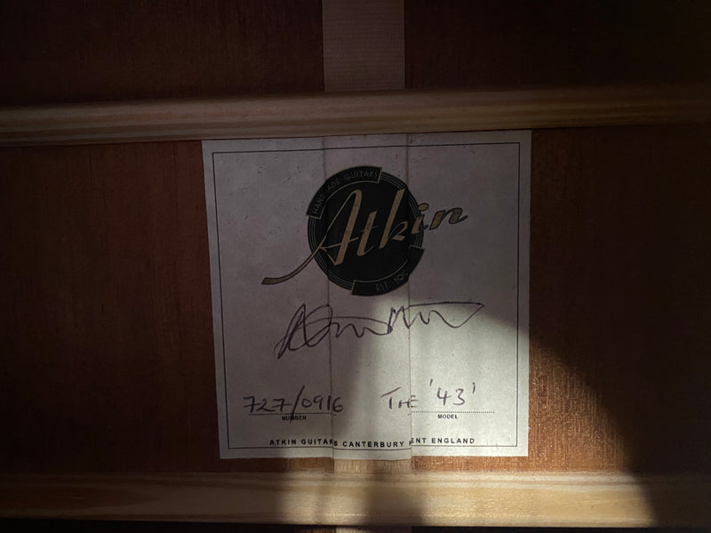 Atkin J-43 Forty Three Aged 2016 Ex. Christy Moore
