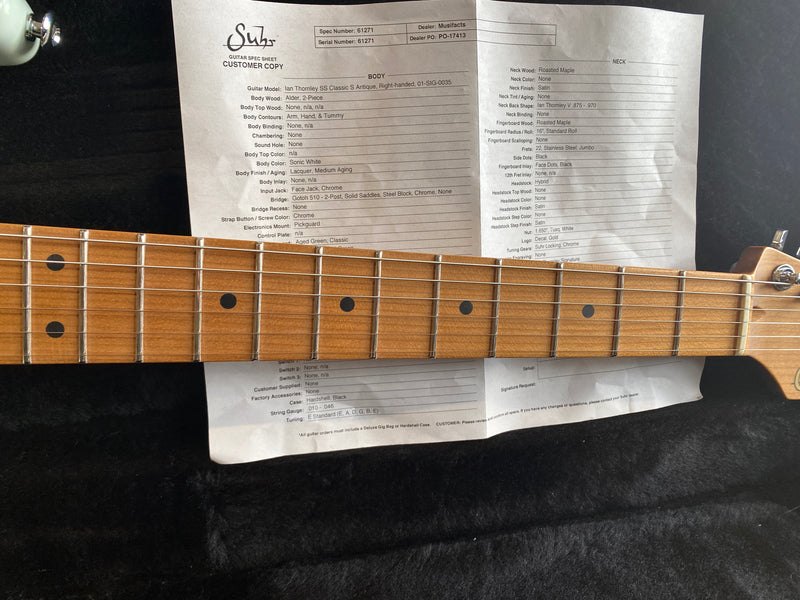 Suhr Ian Thornley Signature Classic S Antique Sonic White